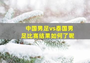 中国男足vs泰国男足比赛结果如何了呢