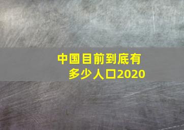 中国目前到底有多少人口2020