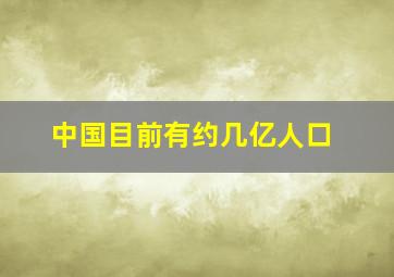 中国目前有约几亿人口