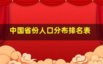 中国省份人口分布排名表