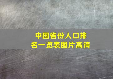 中国省份人口排名一览表图片高清