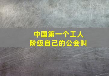 中国第一个工人阶级自己的公会叫