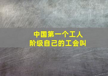 中国第一个工人阶级自己的工会叫