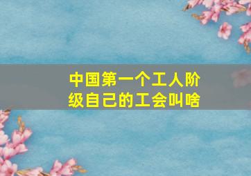 中国第一个工人阶级自己的工会叫啥