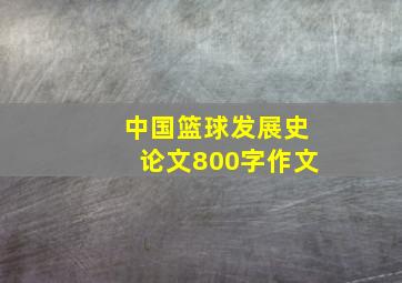 中国篮球发展史论文800字作文