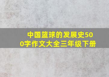 中国篮球的发展史500字作文大全三年级下册