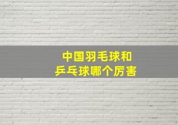 中国羽毛球和乒乓球哪个厉害