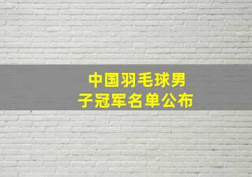 中国羽毛球男子冠军名单公布