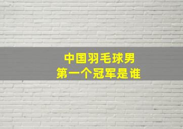 中国羽毛球男第一个冠军是谁