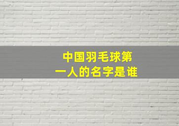 中国羽毛球第一人的名字是谁