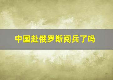 中国赴俄罗斯阅兵了吗