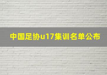 中国足协u17集训名单公布