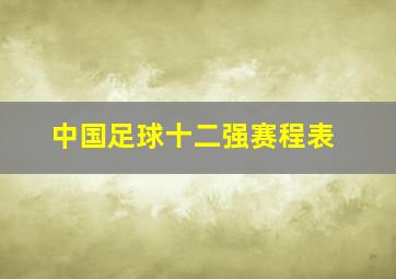 中国足球十二强赛程表