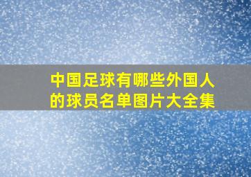 中国足球有哪些外国人的球员名单图片大全集