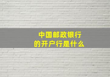 中国邮政银行的开户行是什么