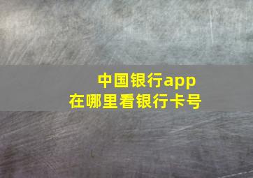 中国银行app在哪里看银行卡号