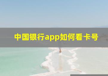 中国银行app如何看卡号