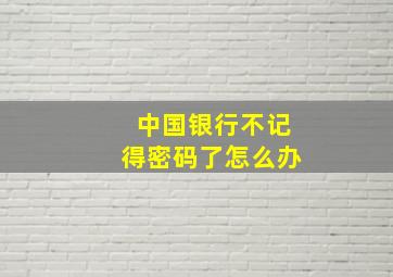 中国银行不记得密码了怎么办