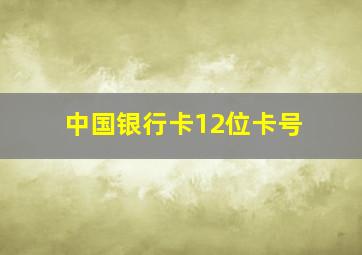 中国银行卡12位卡号