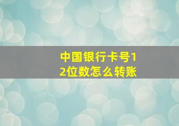 中国银行卡号12位数怎么转账