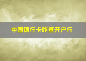 中国银行卡咋查开户行