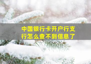 中国银行卡开户行支行怎么查不到信息了