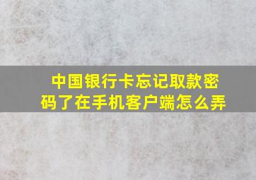 中国银行卡忘记取款密码了在手机客户端怎么弄