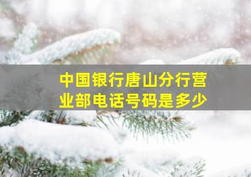 中国银行唐山分行营业部电话号码是多少