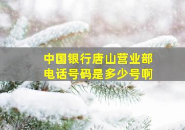 中国银行唐山营业部电话号码是多少号啊