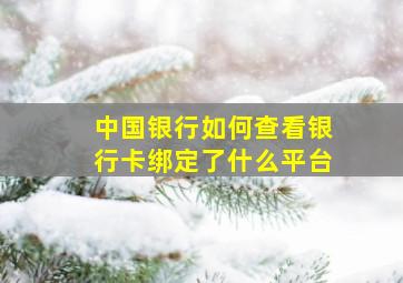 中国银行如何查看银行卡绑定了什么平台