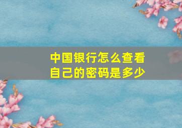 中国银行怎么查看自己的密码是多少