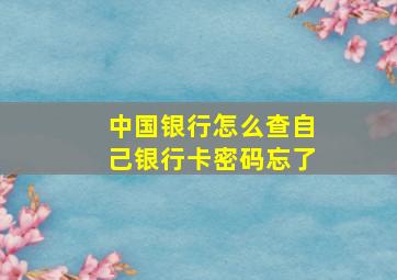 中国银行怎么查自己银行卡密码忘了