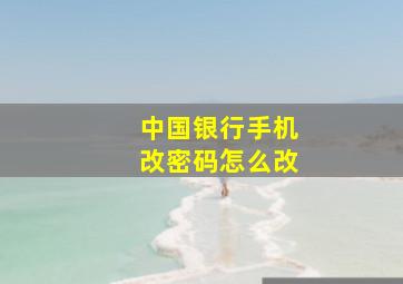 中国银行手机改密码怎么改