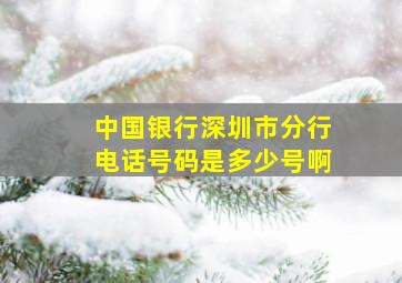 中国银行深圳市分行电话号码是多少号啊