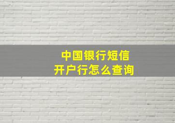 中国银行短信开户行怎么查询