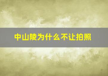 中山陵为什么不让拍照