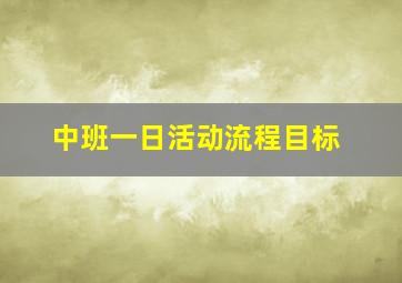 中班一日活动流程目标