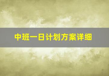 中班一日计划方案详细