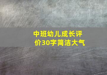 中班幼儿成长评价30字简洁大气