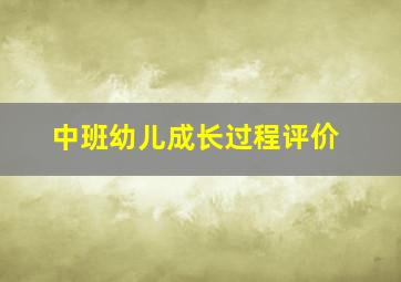 中班幼儿成长过程评价