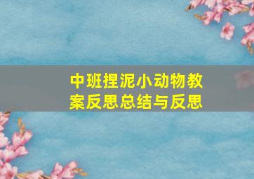 中班捏泥小动物教案反思总结与反思