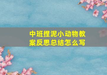 中班捏泥小动物教案反思总结怎么写