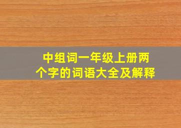 中组词一年级上册两个字的词语大全及解释