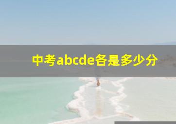 中考abcde各是多少分