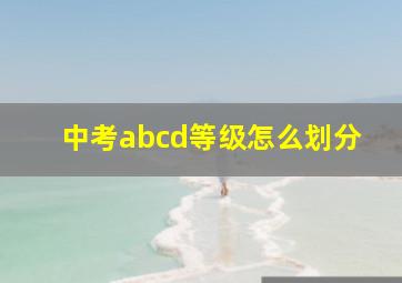 中考abcd等级怎么划分