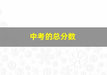 中考的总分数