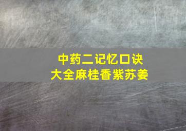 中药二记忆口诀大全麻桂香紫苏姜