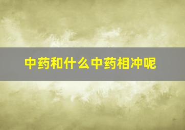 中药和什么中药相冲呢