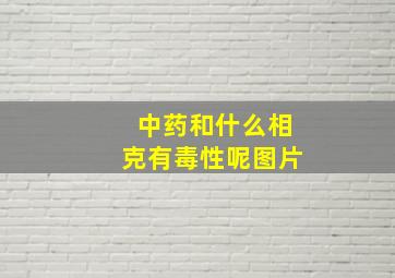 中药和什么相克有毒性呢图片