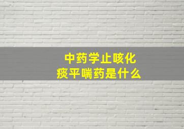 中药学止咳化痰平喘药是什么